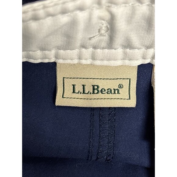 L.L.Bean Girls Navy Swim Shorts Size 14 With Pocket & White Trim - Picture 3 of 9